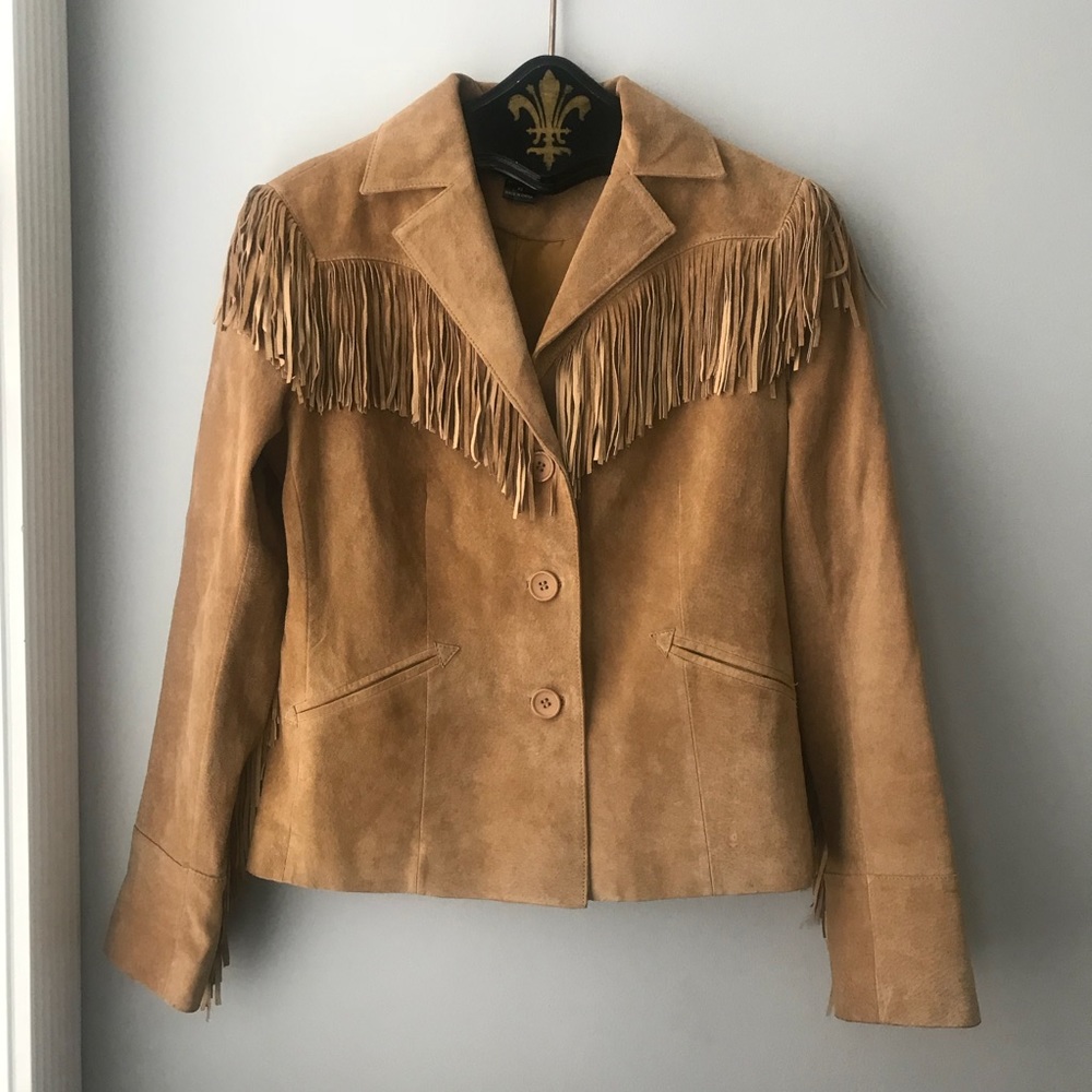 Vintage 90s Suede Fringe Jacket Great Condition S